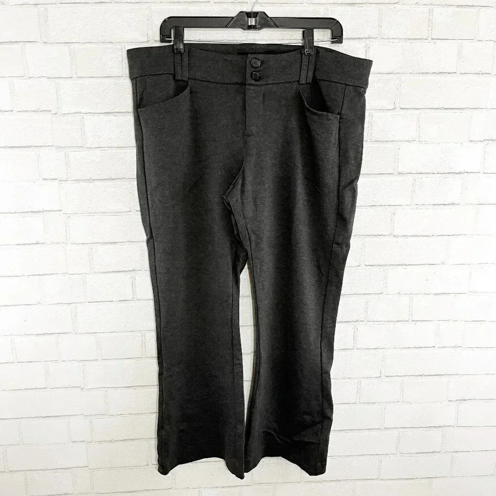 Torrid Gray Studio Knit Business Casual Wide Leg Dress Pants Women's Size 16XS